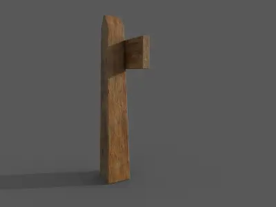 Small Signpost Low-poly 3D model