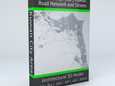 Kuwait City Area Road Network and Streets 3D model