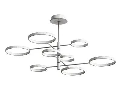 Hanging chandelier Run in gold color 3D model