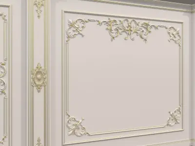 Wall Molding in Classic French style 36 3D model