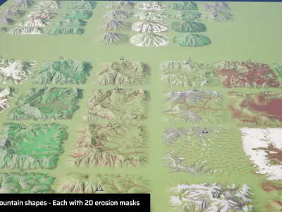 Ultra Modular Landscape System Low-poly 3D model