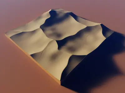 Desert Dunes Terrain Model A 3D model
