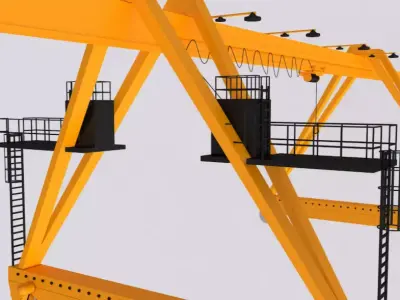 3D model Gantry Crane Collection 3D model