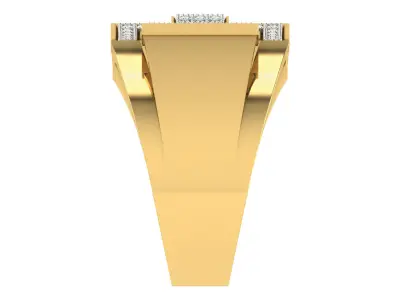 Light Weight Yellow Gold Diamond Ring  -ZA RN 4245 3D print model