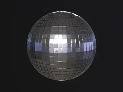 Disco mirror ball Low-poly 3D model