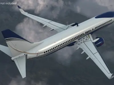  Boeing 737-800 with Interior Rigged for Cinema 4D 