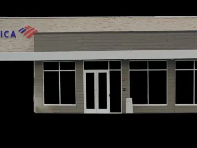 City Building Bank of America Low-poly 3D model