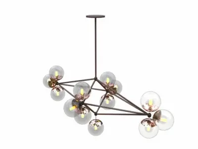 Modo Chandelier  Diamond 13 Globes 3D model