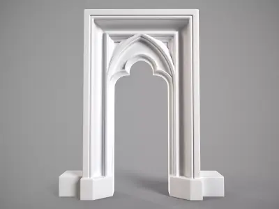 Highpoly Gothic Portal - type 2 3D model