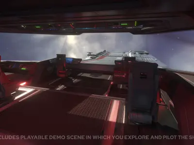 Fenris - Spaceship with Interior Low-poly 3D model