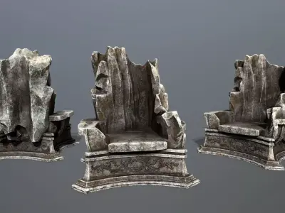 Throne Low-poly 3D model purchase