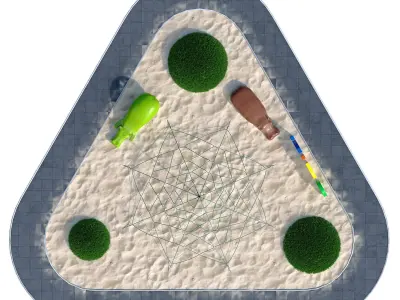 Children playground with rope web 3D model