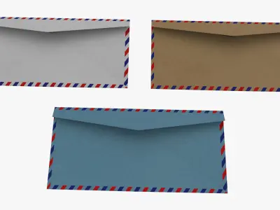 Air Mail Window Envelope Size DL Style BANKER 3D model