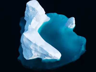 Iceberg floating in ocean Low-poly 3D model