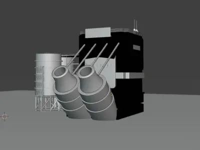 Game Ready Textured Factory Model Free low-poly 3D model