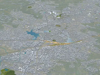 Dhanbad Jharkhand India 25km Low-poly 3D model