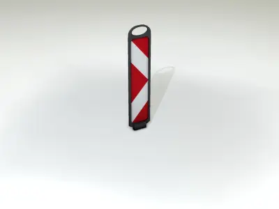 Yellow guide barrier 8 pointing right 628-21 Low-poly 3D model