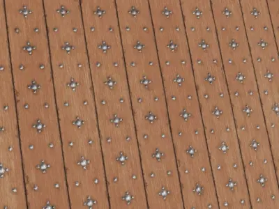 Ornamental Studded Wood Panels PBR Texture