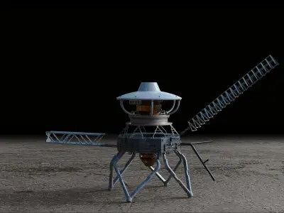 Planetary Exploration Dron lander scifi spacecraft vintage mars 3D model