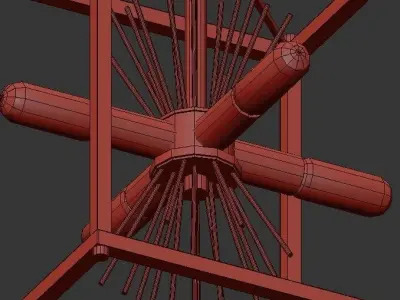 Gold Starburst Chandelier 3D model purchase