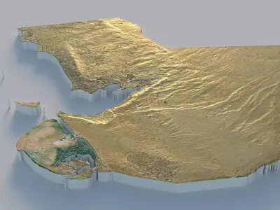 Kuwait Terrain Country 3D model