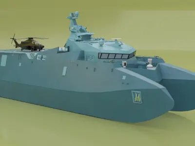  Corvette Class Rocket Ship with Helicopter 