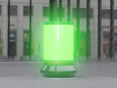 Dark Red Light-Column -2- Street-Light 9 Low-poly 3D model