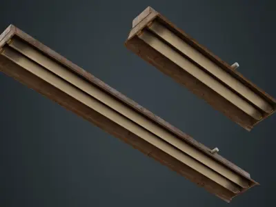 Fluorescent Bulb 1D Low-poly 3D model