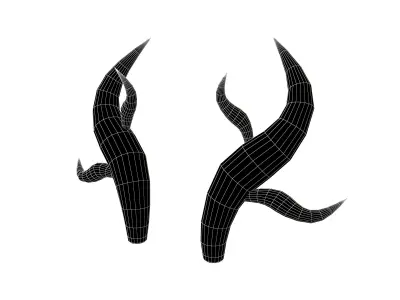 Dragon Horn v1 002 Low-poly 3D model