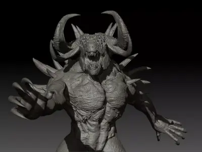 DemonBoss5 High Poly for 3d Print 3D print model