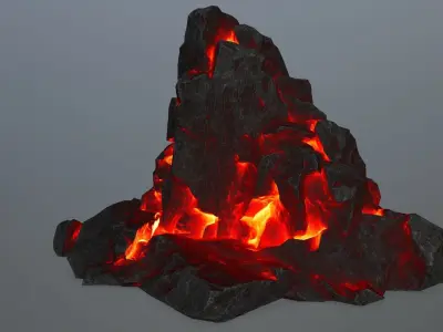 rock gate Low-poly 3D model