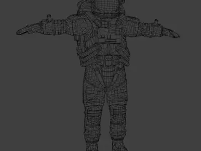 Astronaut space suit low poly Low-poly 3D model