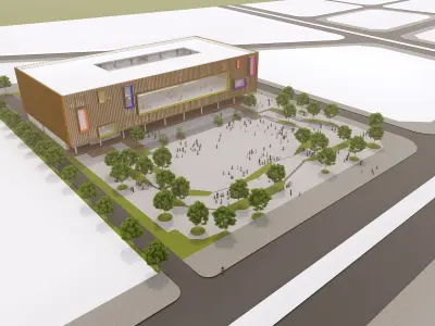 Center of Children Low-poly 3D model