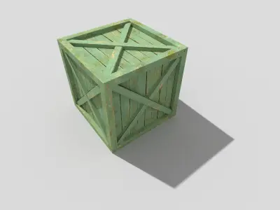 low poly wooden crate Low-poly 3D model