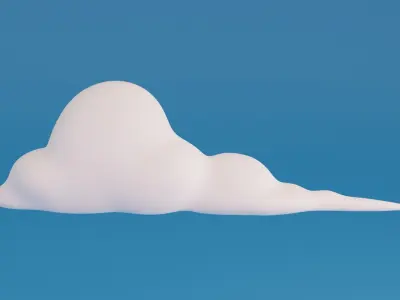 Cartoon clouds pack Low-poly 3D model