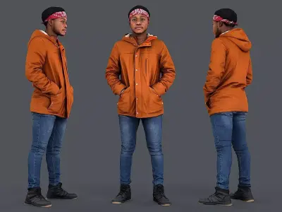 Buddy in Orange Jacket 3D model