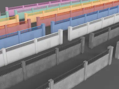 PBR Concrete Wall 6 Low-poly 3D model