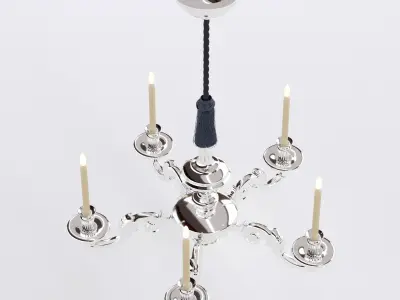 Georgian Style Chrome Chandelier 3D model