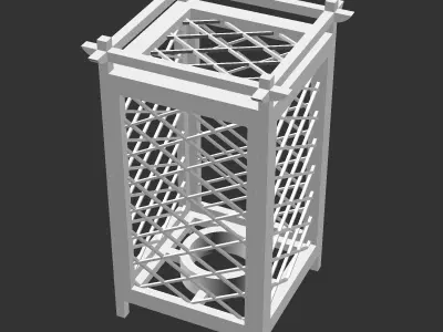 Kumiko Japanese Shoji Lantern - Hishi 3D print model