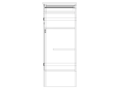 commode 8 wooden cabinet with door 3D model