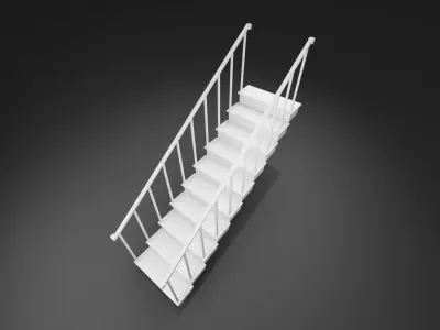 Simple stairs with railings 3D model