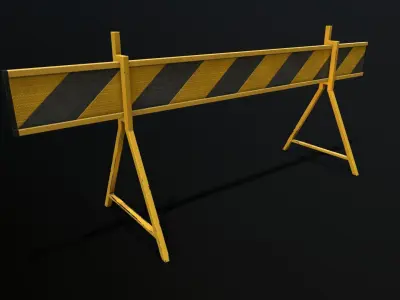 Traffic Barricade Game-ready Low-poly 3D model