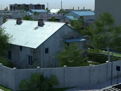Industrial Zone Low-poly 3D model
