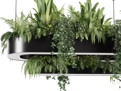 Indoorplants-Hanging plant With light-set33 3D model