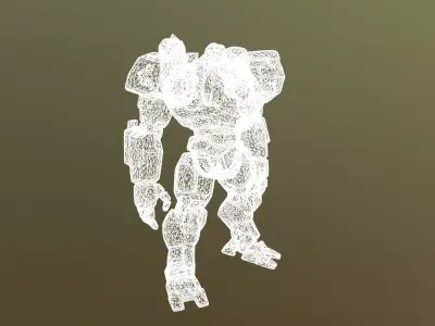 Low Poly Stylized Exo-Suit CRYSTAL-CORE TITAN T1 - PBR Low-poly 3D model