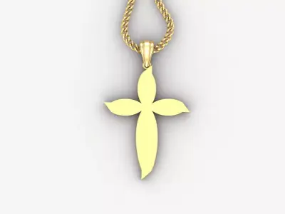 Light Gold 18K Cross Pendant 1CP058 3D print model