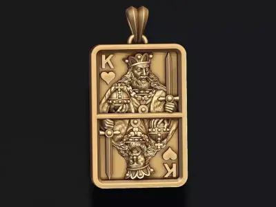 heart king playing card pendant light 3D print model