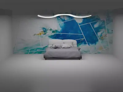 Bedroom wavy led ceiling light Free 3D model