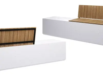 Concrete bench - BOX WBH 3D model