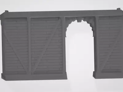 Wooden Wall Door Left 3D print model